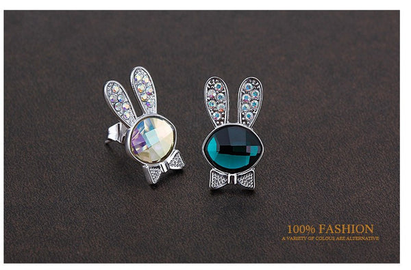 ERFA220 Fashion Charm Rabbit with Long Ears Stud Earrings