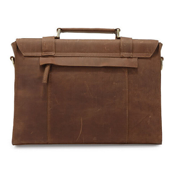 Classic Solid Brown Briefcase Messenger