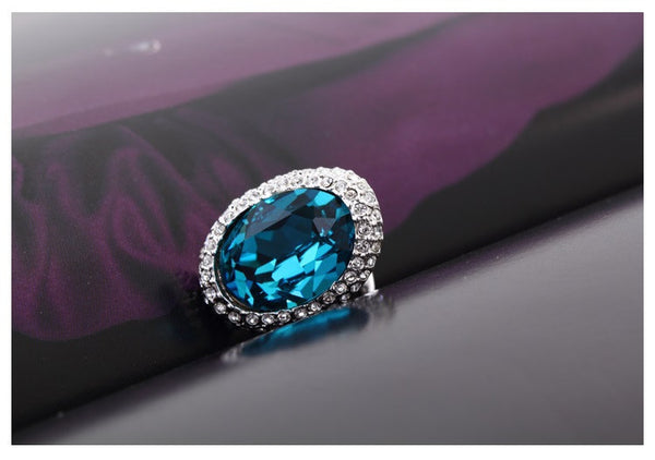 RiFA004 Classical Charm Fancy Blue Ocean Ring