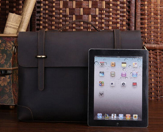 Fashionable Quintessential Solid Brown Briefcase Messenger