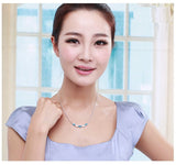 NLFA314 Trendy Five Linked Water Drops Pendant Necklace