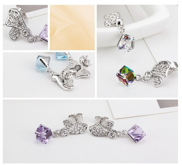 ERFA202 Fashion Charm Water Cube Stud Earrings
