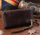 Fashion Roomy Solid Coffee Brown Wristlet Wallet