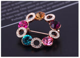 JRFBC002 Fashion Charm Flower Circle Brooch