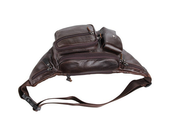 Classic Roomy Solid Coffee Waist Bag