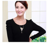 NLFA309 Trendy Charm Stones Pendant Necklace Sweater Chain