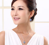 ERFA195 Fashion Charm Heart of the Ocean Dangle Earrings