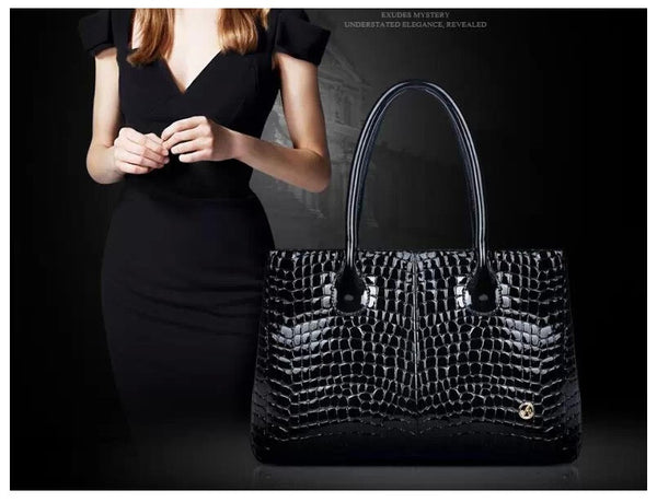 Quintessential Crocodile grain Mesh Tote Bag