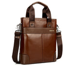 Charm Durable Solid Brown Briefcase Messenger