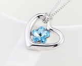 NLFA219 Charm Flower In the Heart  Pendant Necklace