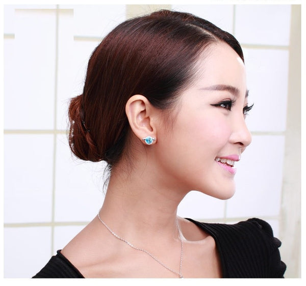 ERFA205 Fashion Charm Angel with Wings Stud Earrings
