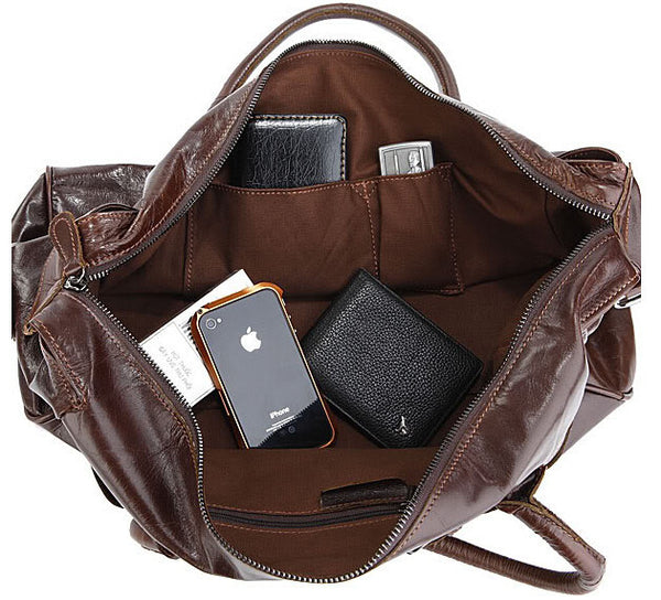Fashionable Durable Solid Brown Duffle Travel Bag