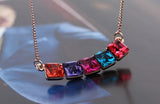 NLFA008 Charm Rectangles Chain Pendant Necklace