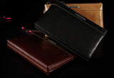 Casual Durable Waxy Leather Wristlet Wallet