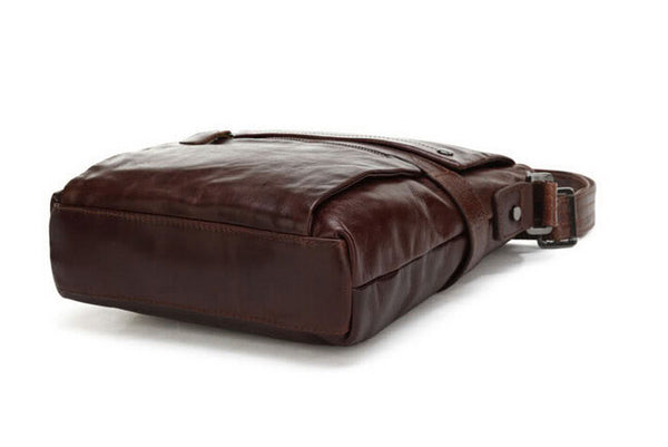 Classic Solid Brown Briefcase Messenger