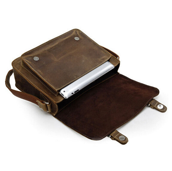 Vintage Campus Age Solid Briefcase Messenger