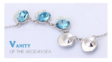 NLFA052 Fancy Blue Well Link Pendant Necklace