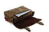 Classic Durable Solid Brown Messenger Briefcase