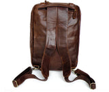 Vintage Durable Solid Brown Backpack Briefcase Messenger