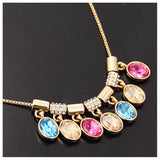 NLFA086 Fancy Linked Water Drops Pendant Necklace