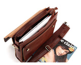 Fashion Office Boy Solid Brown Briefcase Messenger
