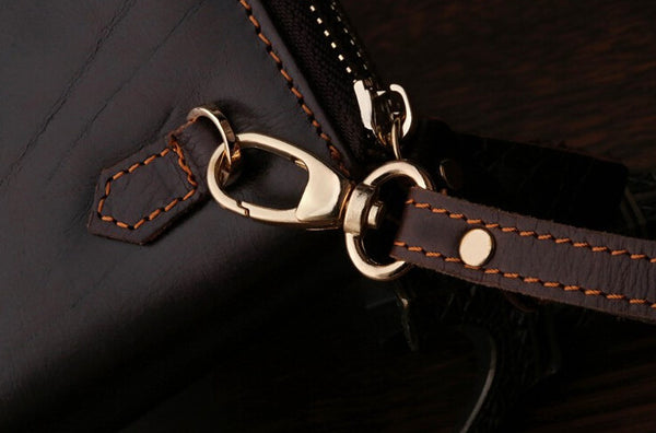 Fashion Roomy Solid Coffee Brown Wristlet Wallet