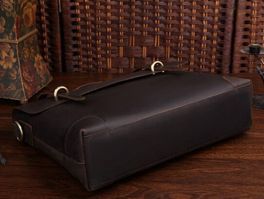 Fashionable Quintessential Solid Brown Briefcase Messenger