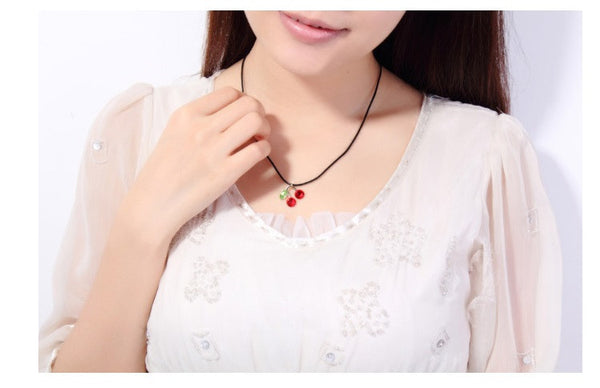 NLFA019 Charm Cherry Pendant Necklace