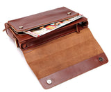 Fashion Office Boy Solid Brown Briefcase Messenger