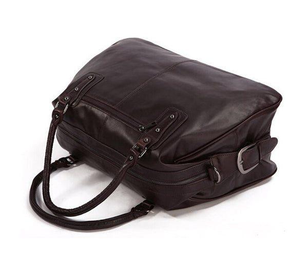 Durable Solid Coffee Brown Duffle Travel Bag