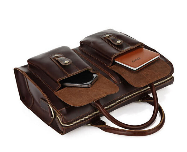 Classic Boss Solid Brown Briefcase Messenger