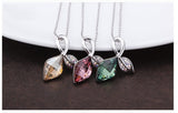 NLFA299 Charm Double Leaves Pendant Necklace