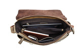 Classic Durable Solid Brown Messenger Briefcase