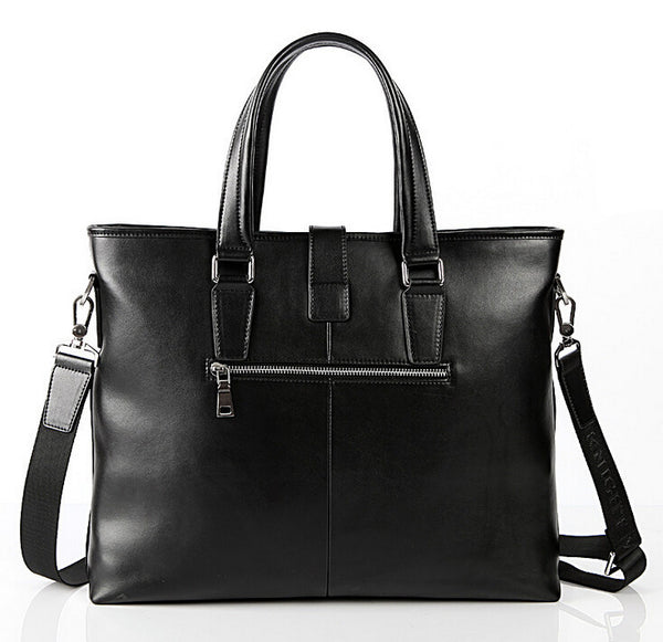Fashion Solid Roomy Black Briefcase