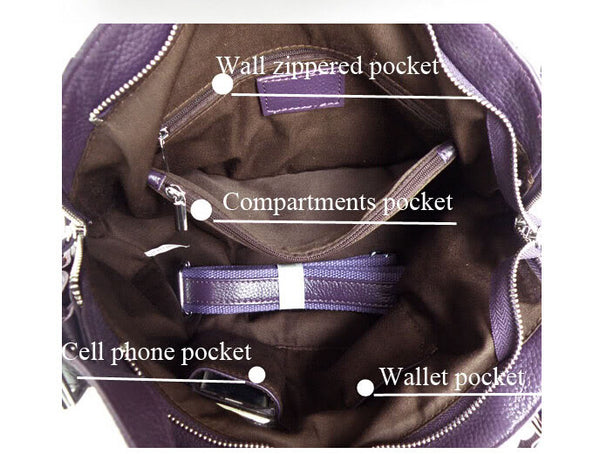 Fashion Charm Classic Solid Purple Tote Bag