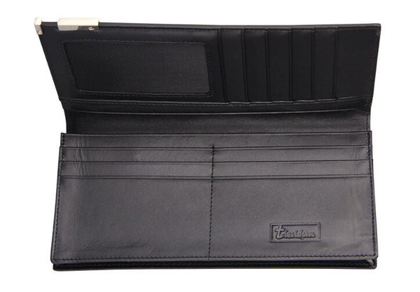 Charm Two Sizes Solid Black Men Wallet