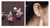 ERFA242 Trendy Charm Butterfly Water Cube Stud Earrings