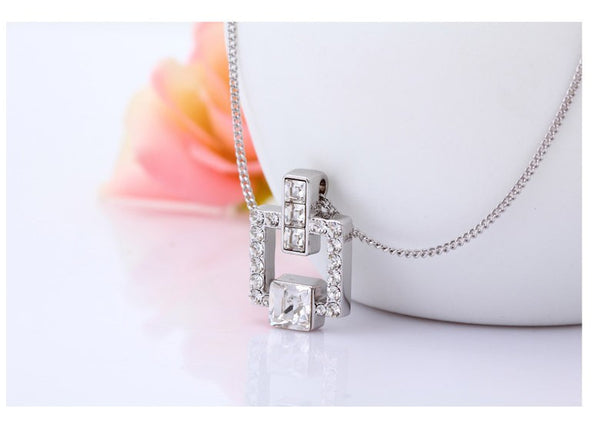 NLFA070 Fancy Retangles Pendant Necklace