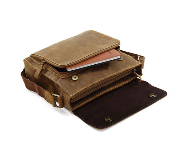 Charm Solid Brown Briefcase Messenger