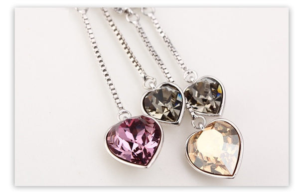 NLFA082 Charm Linked Hearts Pendant Necklace