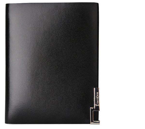 Charm Two Sizes Solid Black Men Wallet