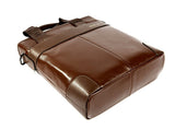 Charm Durable Solid Brown Briefcase Messenger