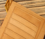 Charm Wood Grain Yellow Long Size Wallet