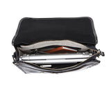 Vintage Roomy Solid Black Briefcase Messenger