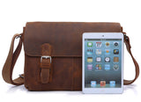 Classic Durable Solid Brown Messenger Briefcase