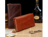 Classic Charm Solid Brown Wallet Wristlet