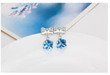 ERFA136 Fashion Charm Water Cube with Ties Stud Earrings