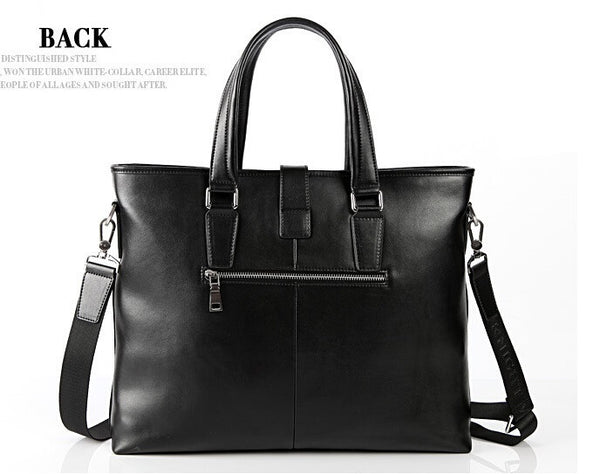 Fashion Solid Roomy Black Briefcase