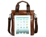 Charm Durable Solid Brown Briefcase Messenger