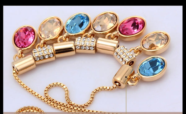 NLFA086 Fancy Linked Water Drops Pendant Necklace